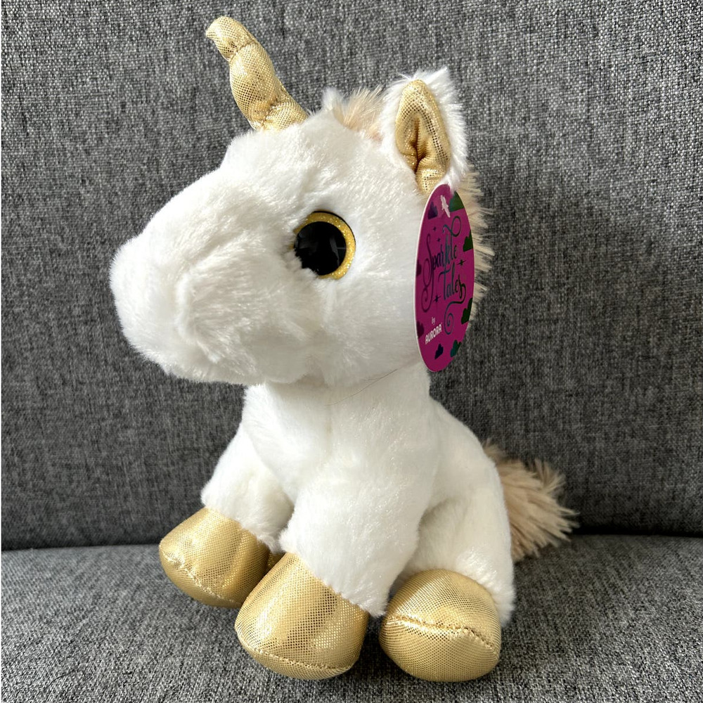 Aurora Sparkle Tales 8" Gold Unicorn Stuffed Animal Plush - Picture 4 of 4